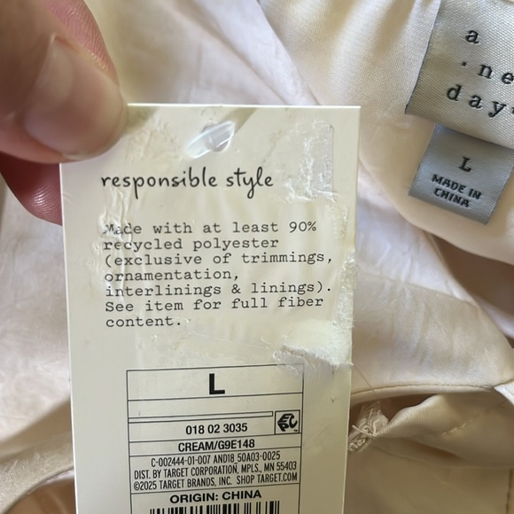 A New Day NWT Women’s One Shoulder Halter Tank Top Cream, Women’s Sz L - Picture 4 of 7